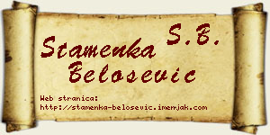 Stamenka Belošević vizit kartica